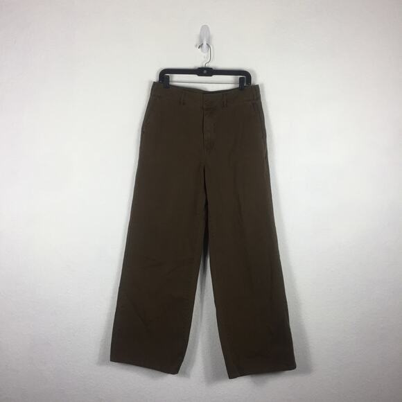 Good American Relaxed Good Skate Pants Brown Baggy Straight Leg Trousers Size 10 - Picture 3 of 16